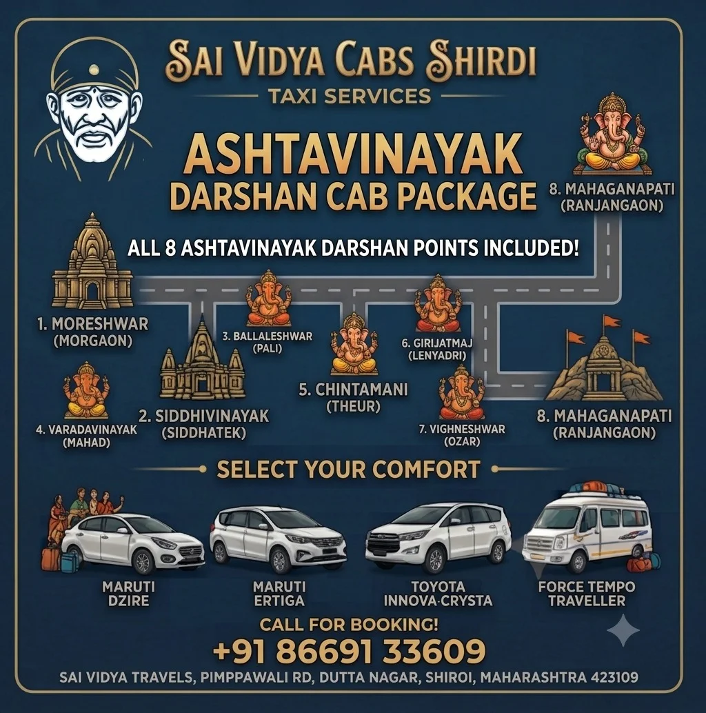 Ashtavinayak Darshan Package | Sai Vidya Cab Shirdi